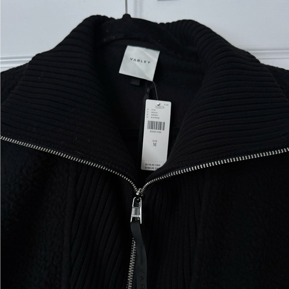 NWT new Anthropologie Varley Renea Fleece long Jacket in Black M super soft - Picture 7 of 8